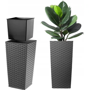 Květináč Šedý plast Květináč Kadax 29 cm x 29 x 57 cm