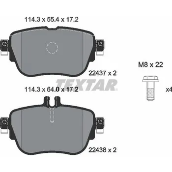 Brzdová destička Sada brzdových destiček, kotoučová brzda TEXTAR 2243701