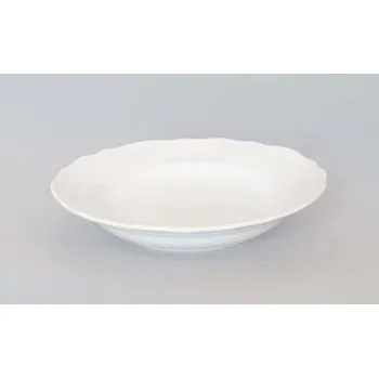 Talíř Talíř hluboký praporový 24cm Bílý Český porcelán Dubí