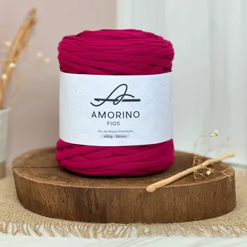 Příze Amorino Fios Textilní špagáty Amorino Fio - Premium 26mm Fúcsia