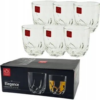Sklenice SKLENICE NA WHISKY Z DEKOROVANÉHO KŘIŠŤÁLOVÉHO SKLO RCR ELEGANCE 6 KS