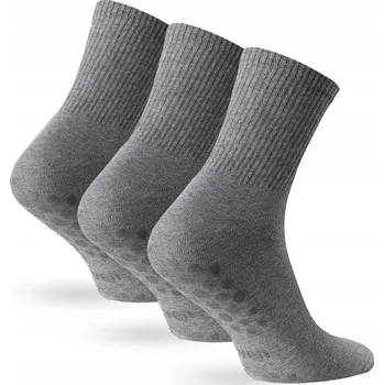 Pánské ponožky Ponožky Steven bavlněné protiskluzové šedé 41-43, sada 3 ks