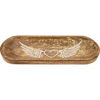 Stojánek z mangového dřeva Angel wings 10 x 27,5 cm