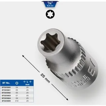 Gola hlavice Brilliant Tools BT020960 Nástrčný ořech Torx-E 1/4", E4