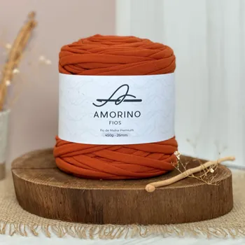Příze Amorino Fios Textilní špagáty Amorino Fio - Premium 26mm Ferrugem