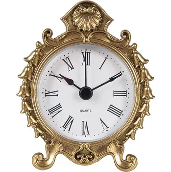 Hodiny Zlaté kovové vintage stolní hodiny - 8*4*10 cm / 1*AAA
