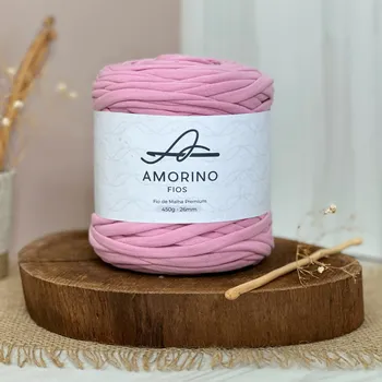 Příze Amorino Fios Textilní špagáty Amorino Fio - Premium 26mm Rosado