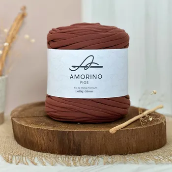 Příze Amorino Fios Textilní špagáty Amorino Fio - Premium 26mm Ganache