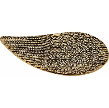 Stojánek kovový na vonné tyčinky Golden angel wing cca 12 x 20 cm