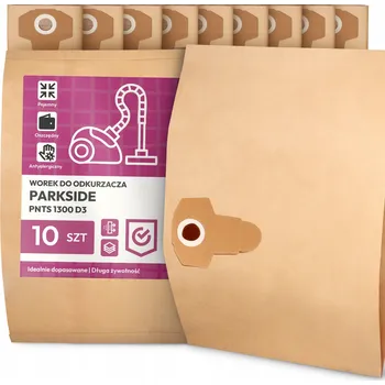 Sáček do vysavače 10x SÁČEK do VYSAVAČE Parkside PNTS 1300 D3 PAPÍROVÝ Velký Sáček SÁČKY 2A