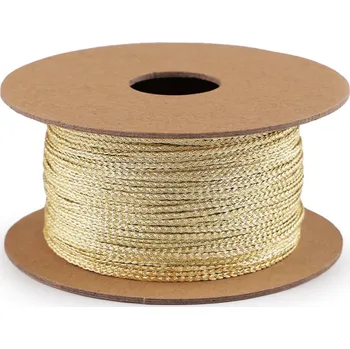 Vánoční dekorace Lurexová šňůrka plochá / provázek šíře 1,2 mm vánoční Varianta: 3 zlatá sv., Balení: 1 ks