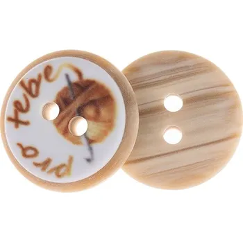 Knoflík Bellatex Knoflík sada 6 ks prům. 15 mm hnědá, bílá