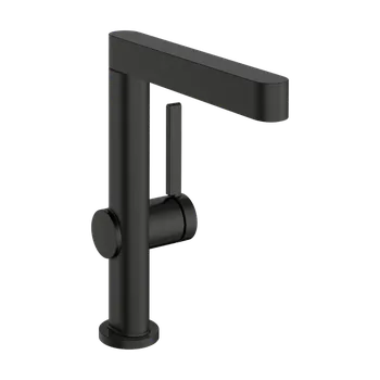 Vodovodní baterie Hansgrohe Finoris - Páková umyvadlová baterie 230 s vytahovatelnou sprškou, 2jet a odtokovou soupravou Push-Open, kartáčovaný černý chrom 76063340