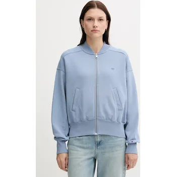 Dámská mikina Bavlněná mikina Tommy Hilfiger dámská, modrá barva, hladká, WW0WW45753 95X, vel. XS