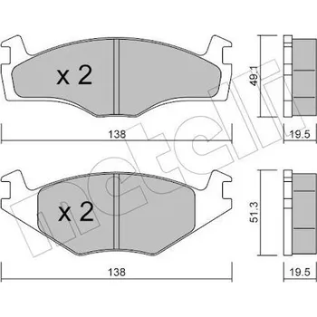 Brzdová destička KLOCKI HAM.VW SEAT ASYMETR.19,5MM