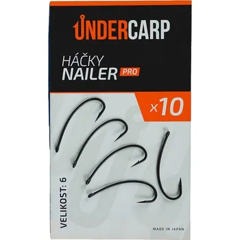 Rybářský háček 10ks - Háčky UnderCarp Nailer PRO Velikost 6