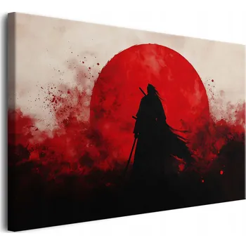 Obraz Ohromující obraz na plátně do ložnice: Samuraj v záři rudého slunce