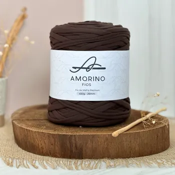 Příze Amorino Fios Textilní špagáty Amorino Fio - Premium 26mm Marrom