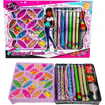 kreativní sada Sada korálků na výrobu bižuterie s copánky a ozdobami