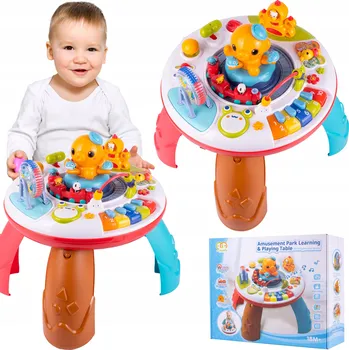 Hračka pro nejmenší INTERAKTIVNÍ EDUKAČNÍ STOLEK CHOBOTNICE PIANINKO VLÁČEK SVĚTLA ZVUKY