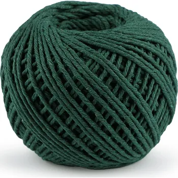 Šňůra na prádlo Bavlněný provázek macrame Ø2 mm Varianta: 10 zelená tmavá, Balení: 6 ks
