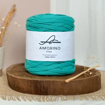 Příze Amorino Fios Textilní špagáty Amorino Fio - Premium 26mm Verde Jade