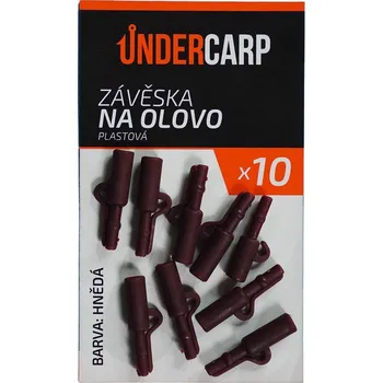10ks - Závěsky UnderCarp Safety Lead Clip plastové - hnědá