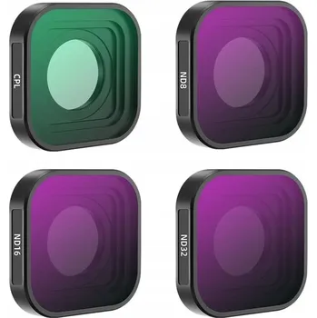 Příslušenství pro videokameru SADA ŠEDÝCH FILTRŮ PRO KAMERY GOPRO 9, 10, 11 ND8 16 32 A POLARIZAČNÍ FILTR CPL