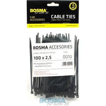 Stahovací páska Bosma 0010 Stahovací pásky 2,5x100mm černé 100Ks