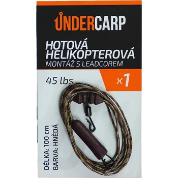 Hotový Návazec UnderCarp Helikopterová montáž s leadcorem 45lb/100cm hnědá