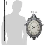 Stříbrné antik nástěnné hodiny Evellin - 56*6*76 cm / 1*AA