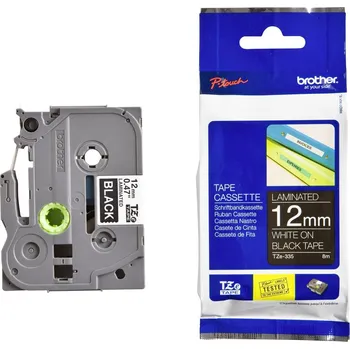 Pásek do tiskárny Páska Brother TZe-335 12 mm 8 m, černý bílý potisk