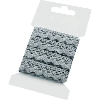 Stuha Bavlněná krajka paličkovaná šíře 15 mm Varianta: 26 šedá střední, Balení: 1 karta