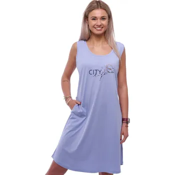 Dámské noční prádlo Fialová dámská noční košilka bez rukávů CITY life 1XL-4XL 1C4008 fialová 1xl