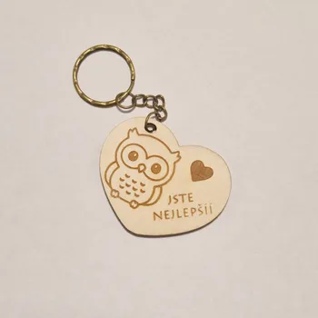 Klíčenka nejen pro učitelku srdíčko se sovičkou