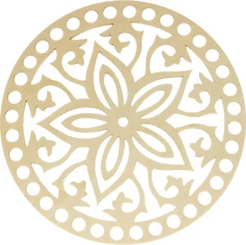 Příze Bellatex Dno víko překližkové 15cm průměr / otvory 6mm přírodní