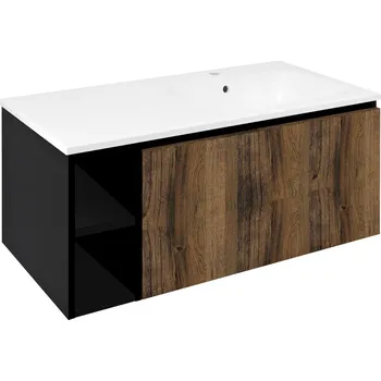 Sapho LOREA skříňka 100x46x51,5cm (20+80cm), pravá, dub collingwood/černá mat