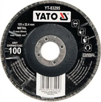 Brusný kotouč Yato Kotouč lamelový korundový 125 x 22,2 mm vypouklý brusný P100 YT-83295