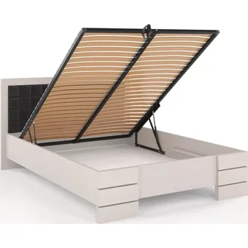 Postel Visby Čalouněná postel GOTLAND High BC Long, delší o 20cm, borovice (Barva dřeva: Bilá, Rozměr: 120x220 cm, Barva látky: Casablanca 2315)