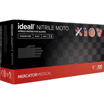 Špunt do uší Ideall Nitrile Moto Mercator RD30187004 Nitrilové rukavice 100 Ks velikost L černé