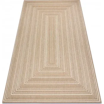 Koberec Eoshop FLAT 48962265 Sisalový koberec Geometrický - přírodní béžová barva slámy, provázek (Velikost: 160x230 cm)