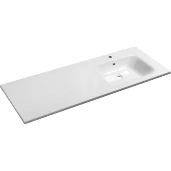 Umyvadlo Sapho ARECA umyvadlo, litý mramor, 141x51,5cm, pravé, bílá