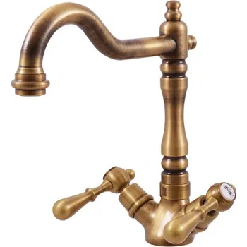 Vodovodní baterie Rav slezák Dřezová baterie RAV SLEZÁK Morava s otočným ramínkem stará mosaz MK420.0/8SM