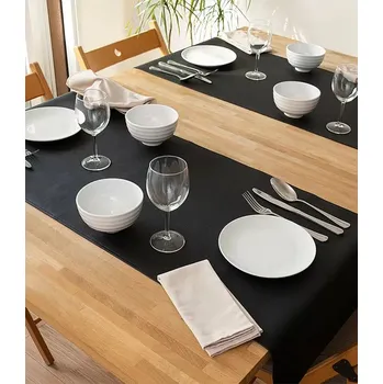 ubrus Běhoun na stůl Monaco, 140 × 45 cm, černý MON031000