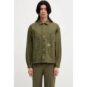 Pánská košile Košile s příměsí lnu NEIGHBORHOOD EMBROIDERY, M, zelená, 91X