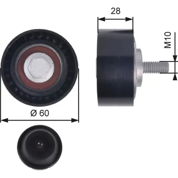 Vratná/vodicí kladka, klínový žebrový řemen GATES T36384