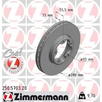 Brzdový kotouč Brzdový kotouč ZIMMERMANN 250.5703.20