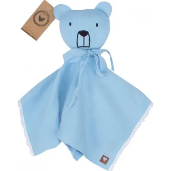 Mazlík, přítulníček pro miminka Z&Z, Medvídek s krajkou, modrý