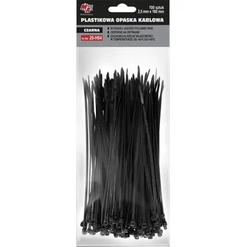 Stahovací páska Moje Auto 20-H04 Stahovací pásky 2,5 x 160mm 100 Ks, černé