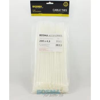 Stahovací páska Bosma 8665 Stahovací pásky 4,8x200mm bílá 100Ks